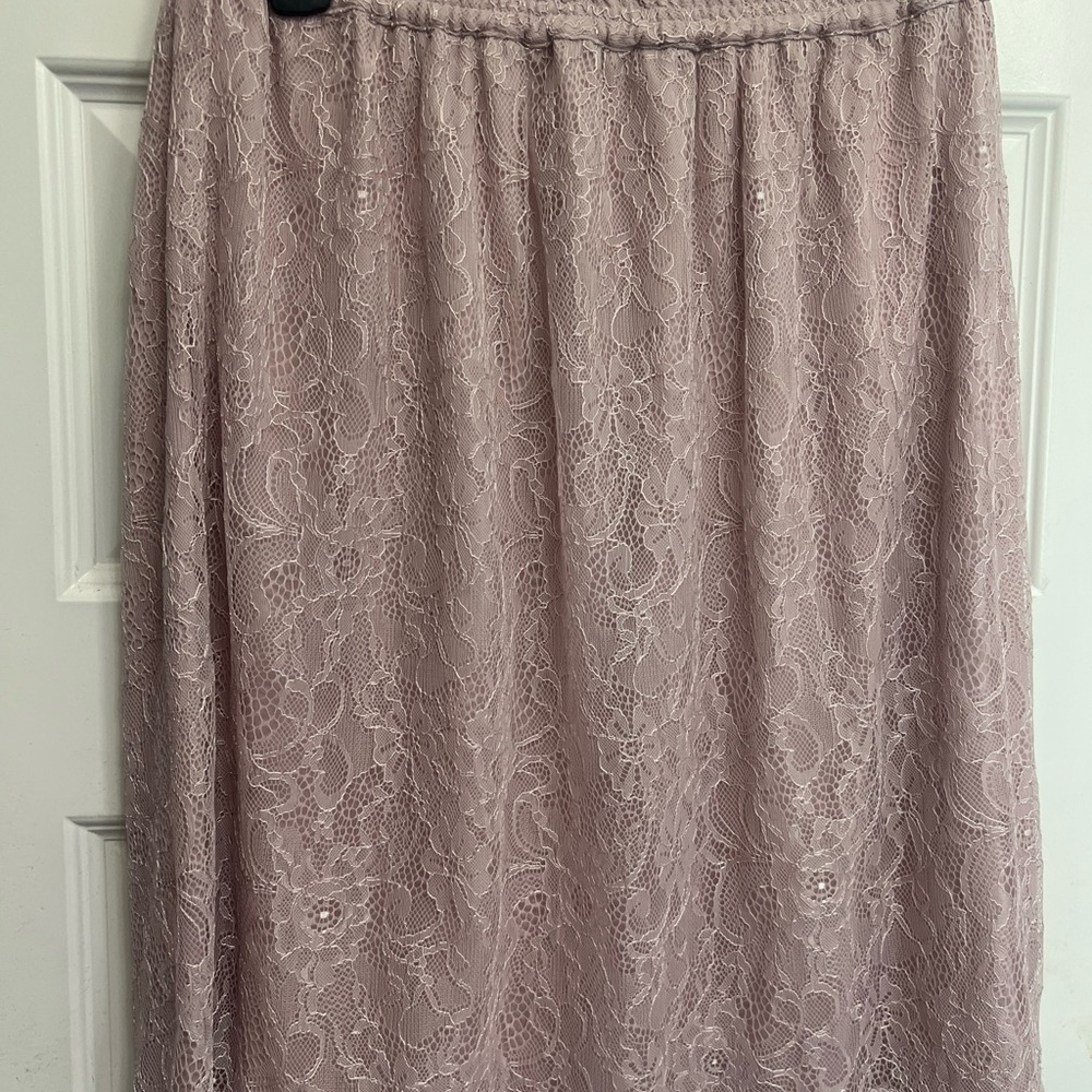 Elegant Lace Skirt in Soft Pink